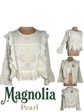 Magnolia Pearl Hermione Eyelet Blouse TOP 2194-MOON-OS